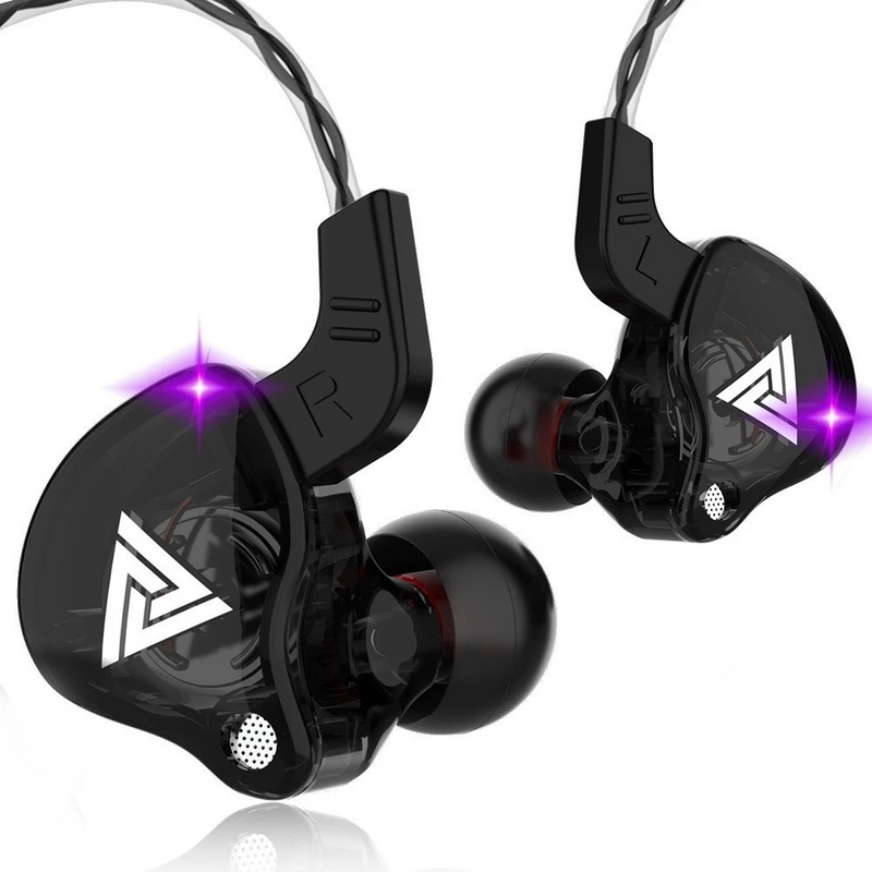 Fone de Ouvido Esportivo com Fio, Microfone e Driver de Áudio Estéreo QKZ