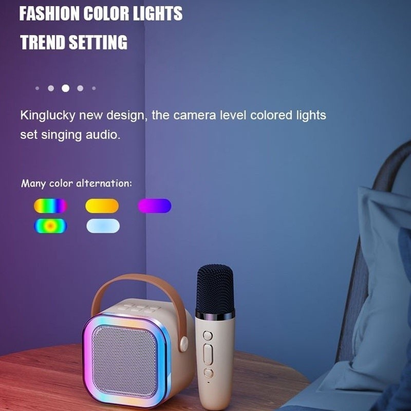 K12 Caixa de Som Bluetooth para Karaoke com Microfone Integrado