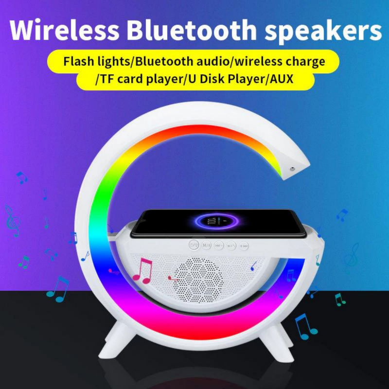 G-Speaker Smart: Caixa Bluetooth com Carregamento por Indução e Luminária Integrada para Celulares